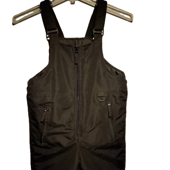 Athletech Snow Ski Bibs Youth Medium (8) Black Poly Boy/Girl Zip Pockets NWOT - Picture 1 of 13